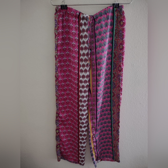 Josie Silky Bohemian Styled Pattern Drawstring Pants Sz. S - Picture 2 of 4